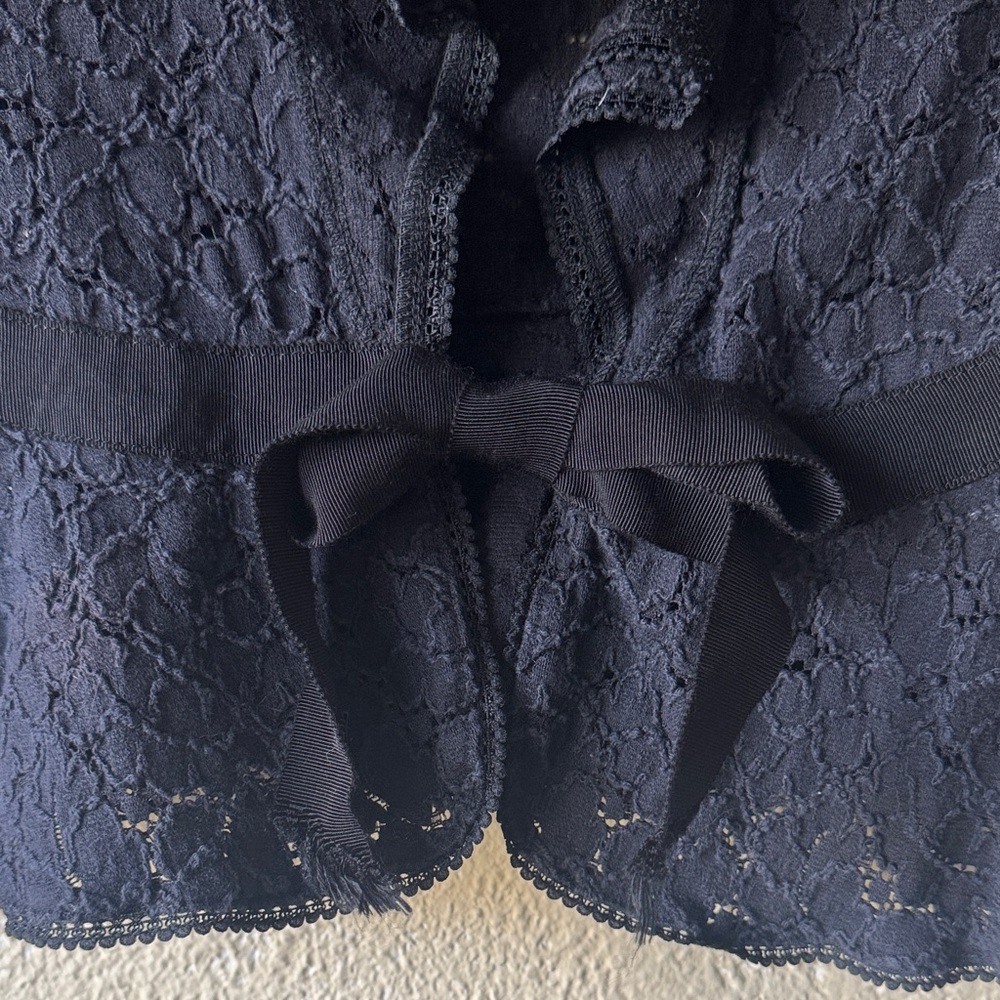 bebe Black Lace Peplum Blouse - Picture 2 of 7